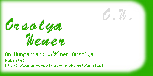 orsolya wener business card